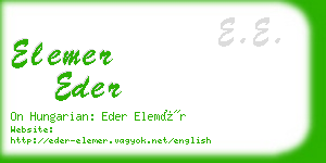 elemer eder business card